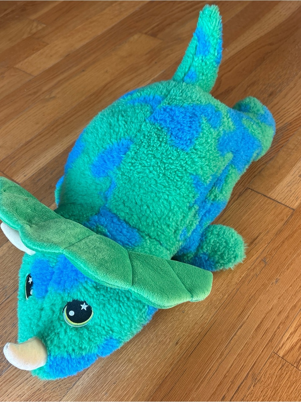 Plush Dino Stuffed Animal in Teal & Blue Russ Hug a Pet Tie Dye